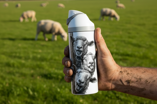 Peeking Sheep - 720ml One Touch Thermal Drinks Bottle
