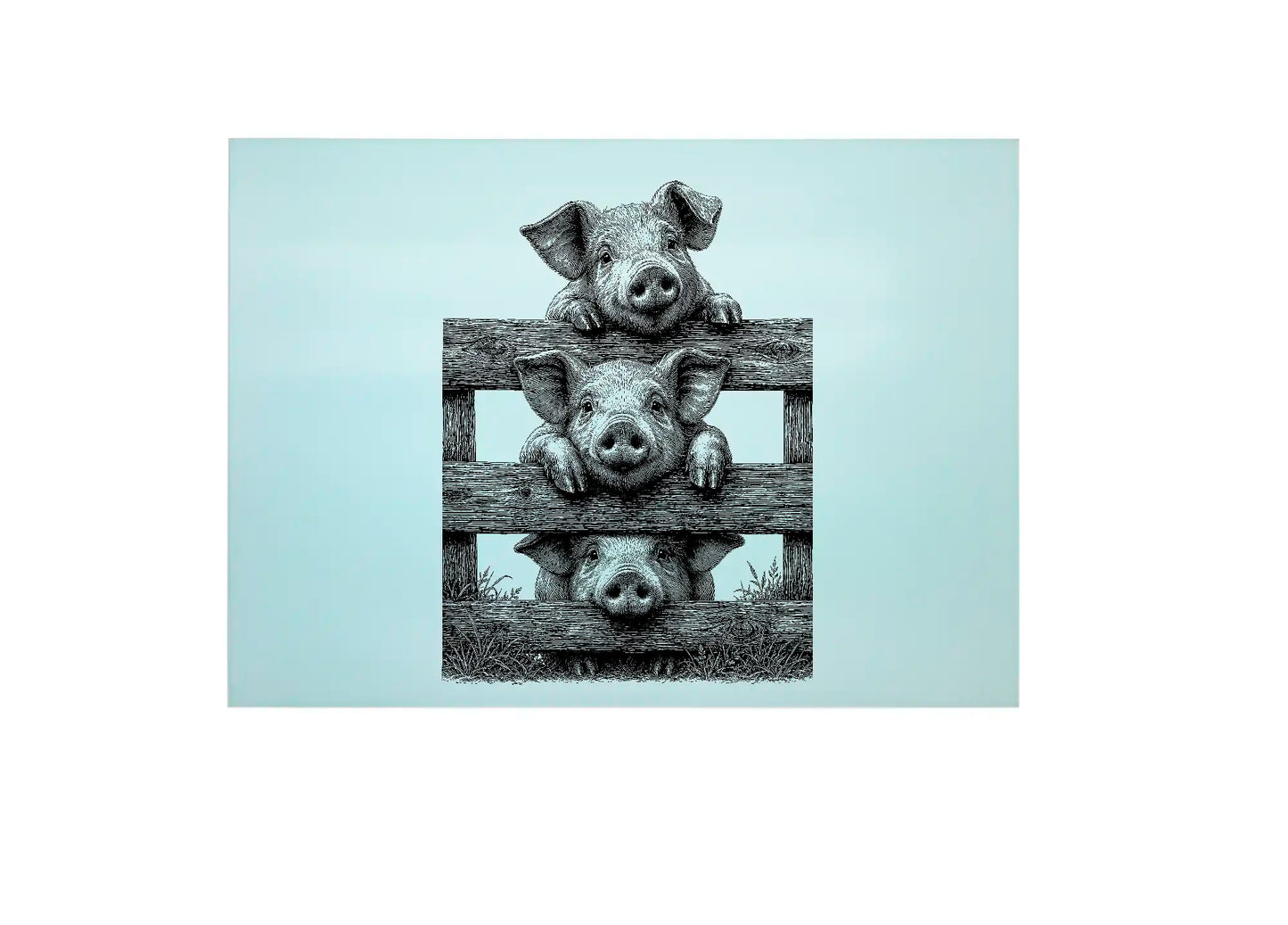 Pigs on a Fence Board - Pigs on a Fence Worktop Saver