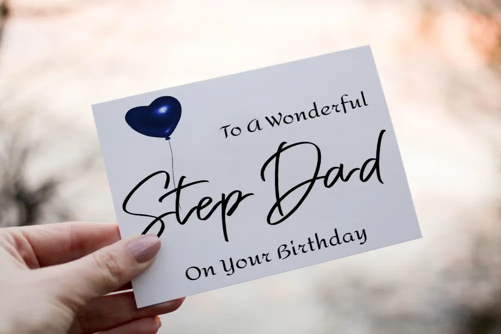 Personalised Step Dad Birthday Card: Custom Name & Age Card