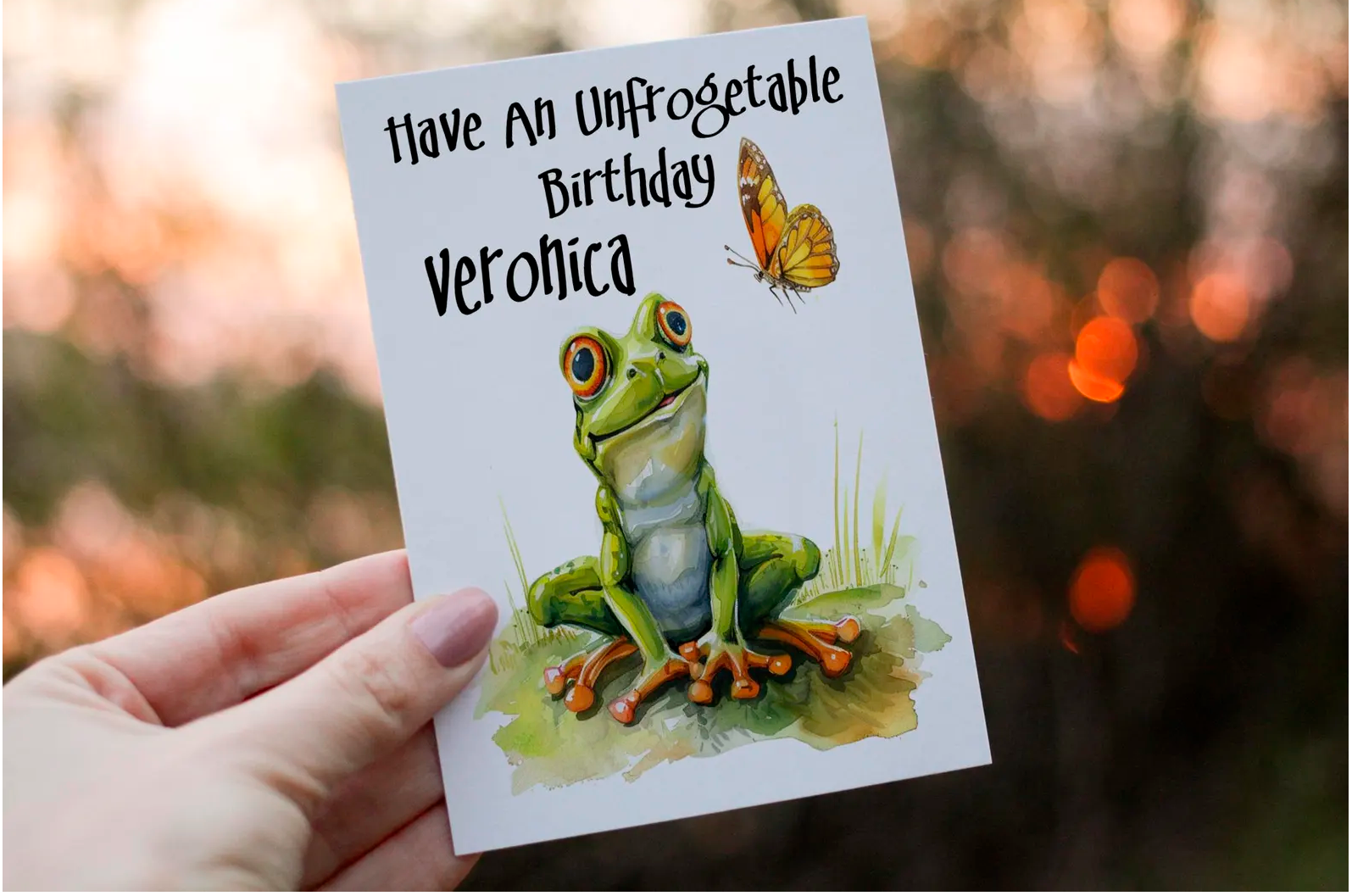 Funny Frog Birthday Card: Personalized Toad Greeting