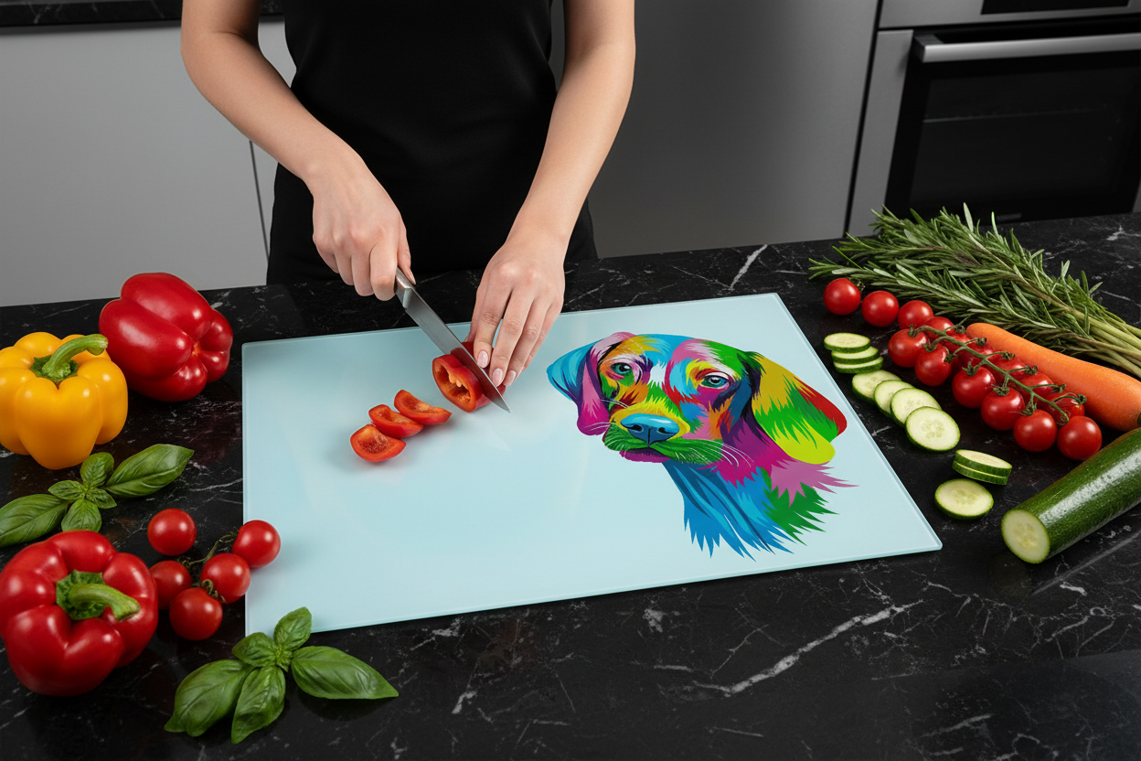 Hungarian Vizsla Glass Chopping Board, Hungarian Vizsla Worktop Saver