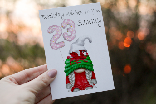 Welsh Gnome Age Birthday Card