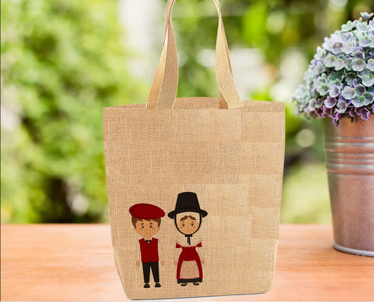 Traditional Welsh Couple Tote Bag