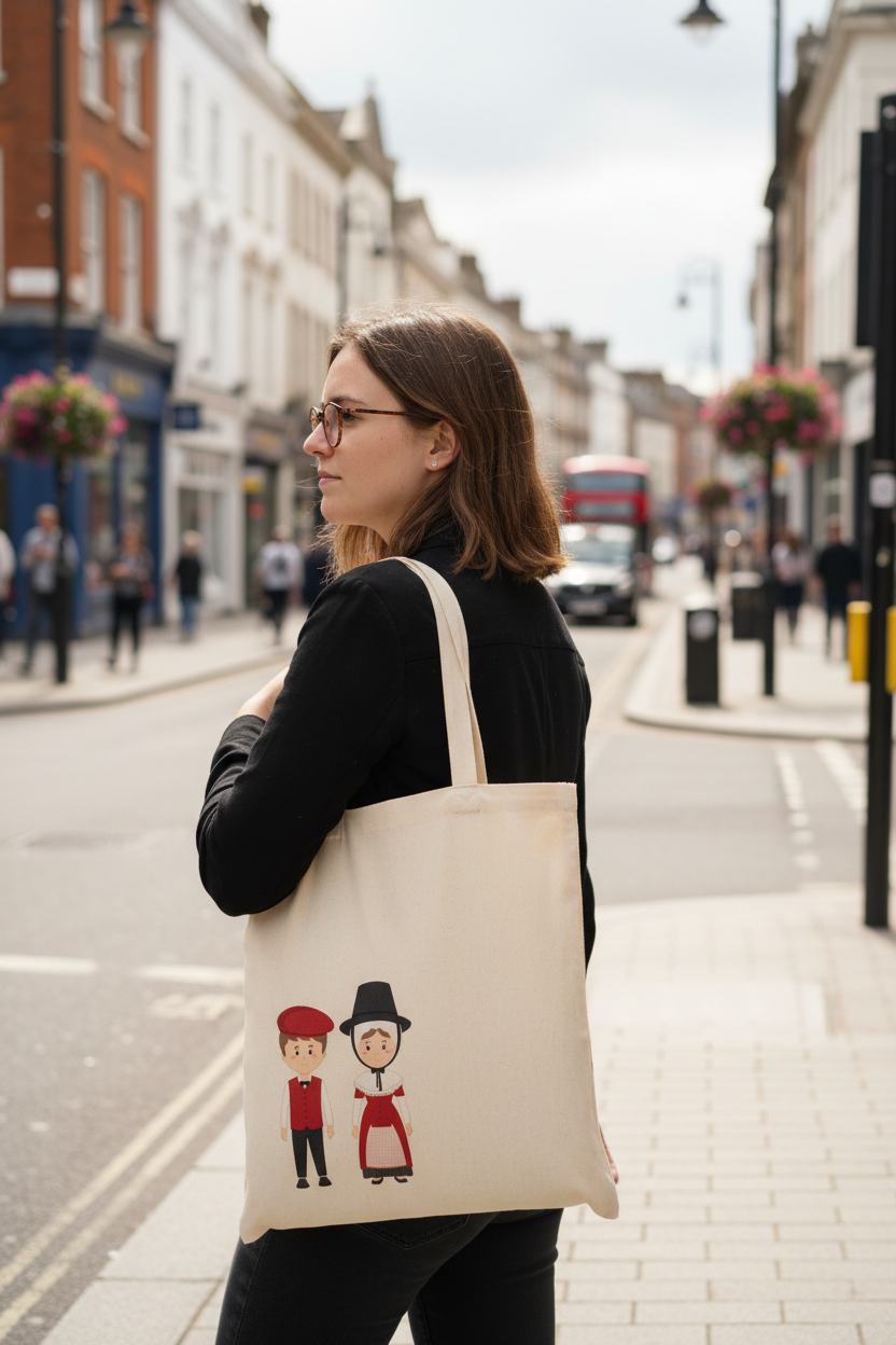 Traditional Welsh Couple Tote Bag