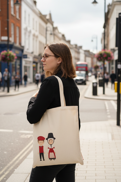 Traditional Welsh Couple Tote Bag