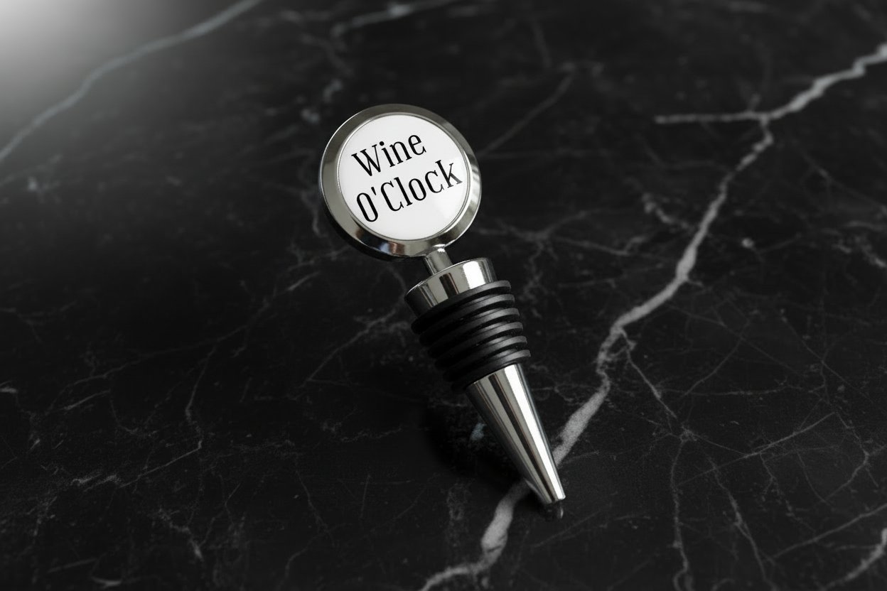 Wine O'Clock Bottle Stopper, Custom Bottle Stopper
