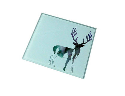 Woodland Stag Glass Coaster (Set of 4)