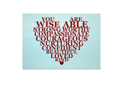 Inspirational Heart Large Glass Chopping Board - Inspirational Worktop Saver