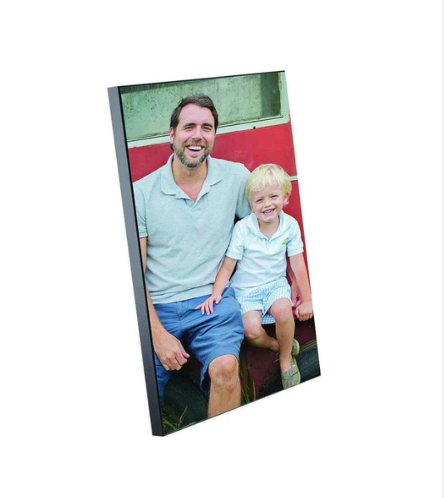 Personalised Wood Printed Photo Panel, Black Block Photo Print