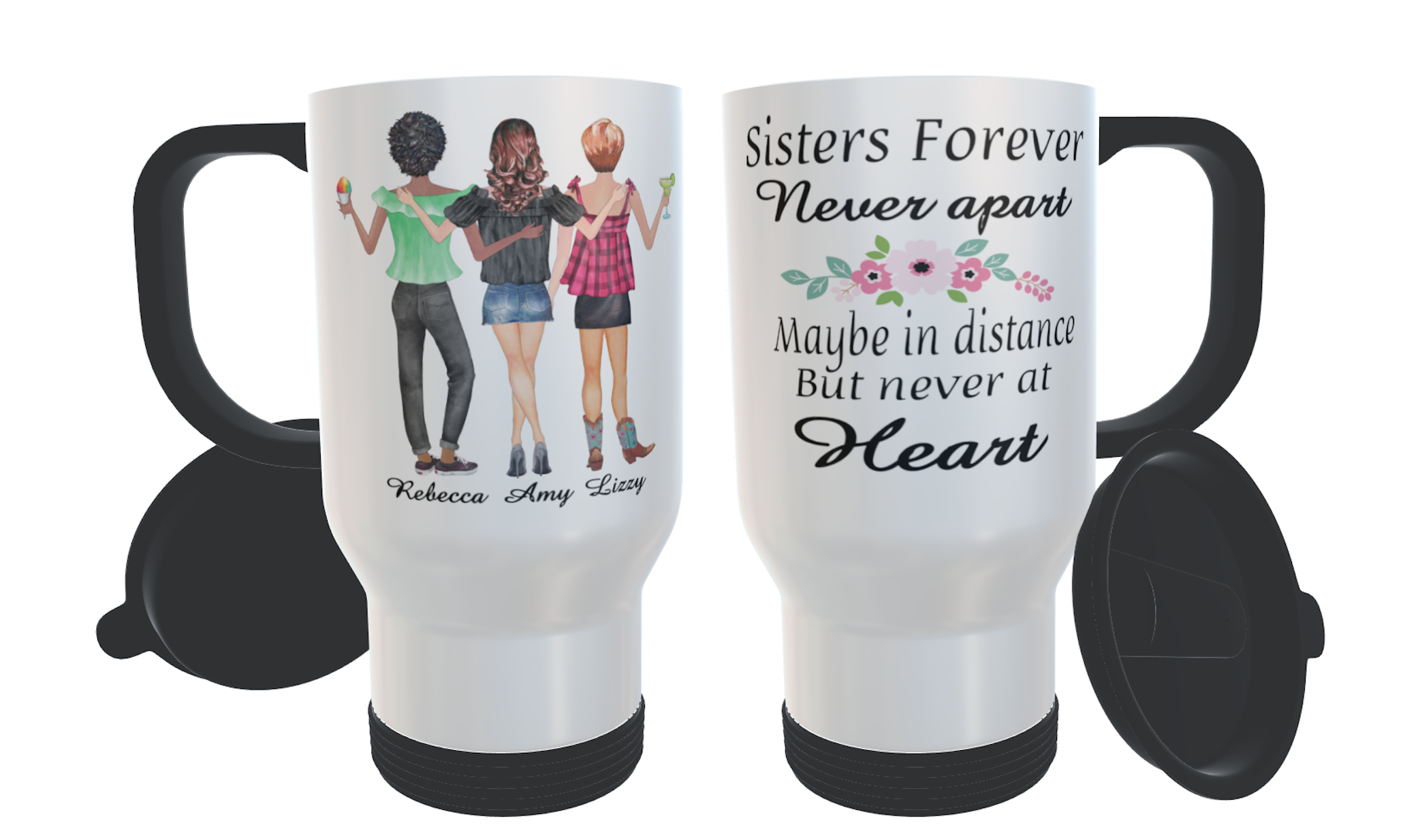 Summer Days Sisters Forever Travel Mug 5sumsistmug 14 00 Dads Cabin For High Quality Custom Printed Giftware Custom Printed Just For You