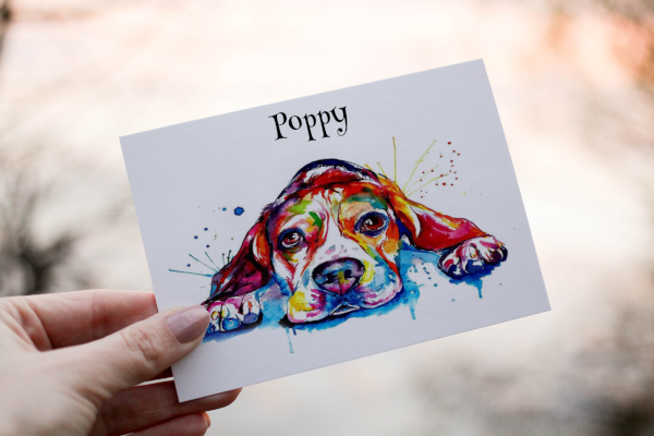 Beagle Greetings Card, personalised greetings card Beagle Greetings Card, personalised greetings card