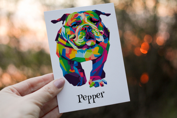 Bulldog Greetings Card, personalised greetings card Bulldog Greetings Card, personalised greetings card