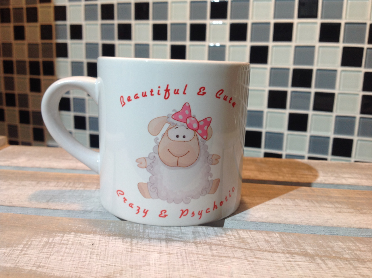 Sheep Espresso Mug - Beautiful & Cute, Crazy & Psychotic