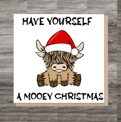 Highland Cow Christmas Bundle Of Cards, Blank Card Set