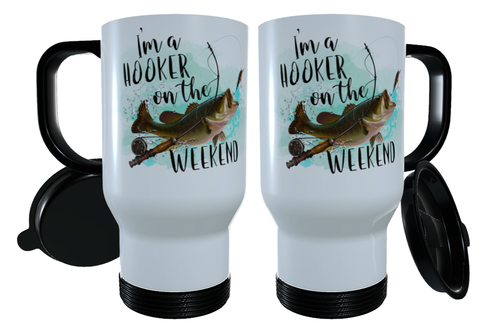 Coffee Mugs I'm Hooker On Weekends Fishing Birthday Gifts for