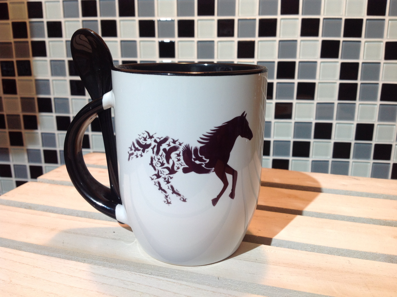 Horse & Bird Mug & Spoon Set