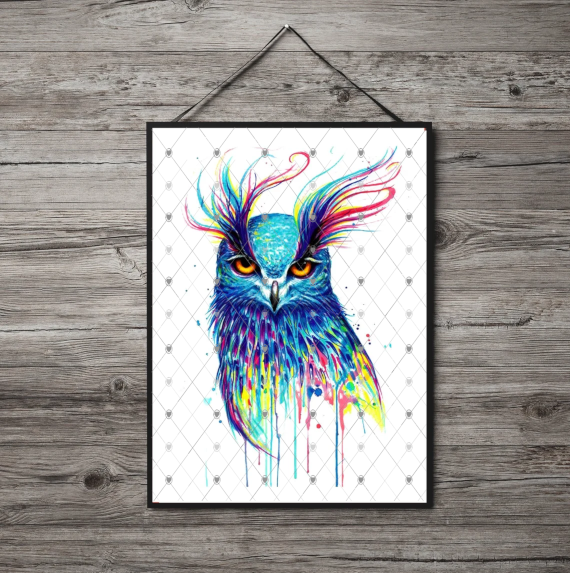 Owl A4 Print, Owl Custom Print, Personalised Wall Art