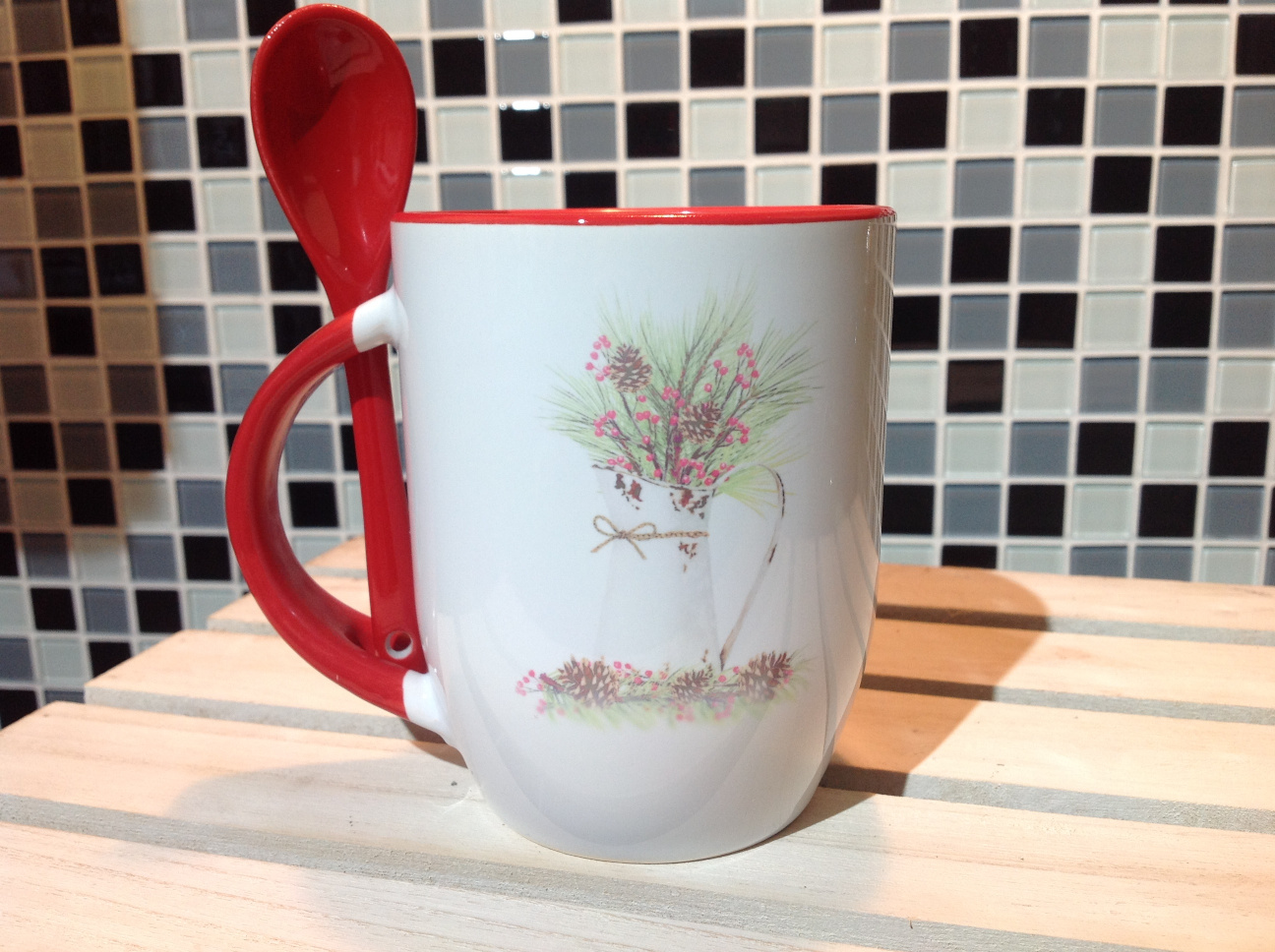 Floral Pitcher Mug & Spoon Set