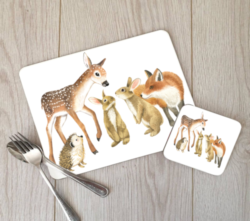 Hedgerow Animals Placemat and Coaster Set